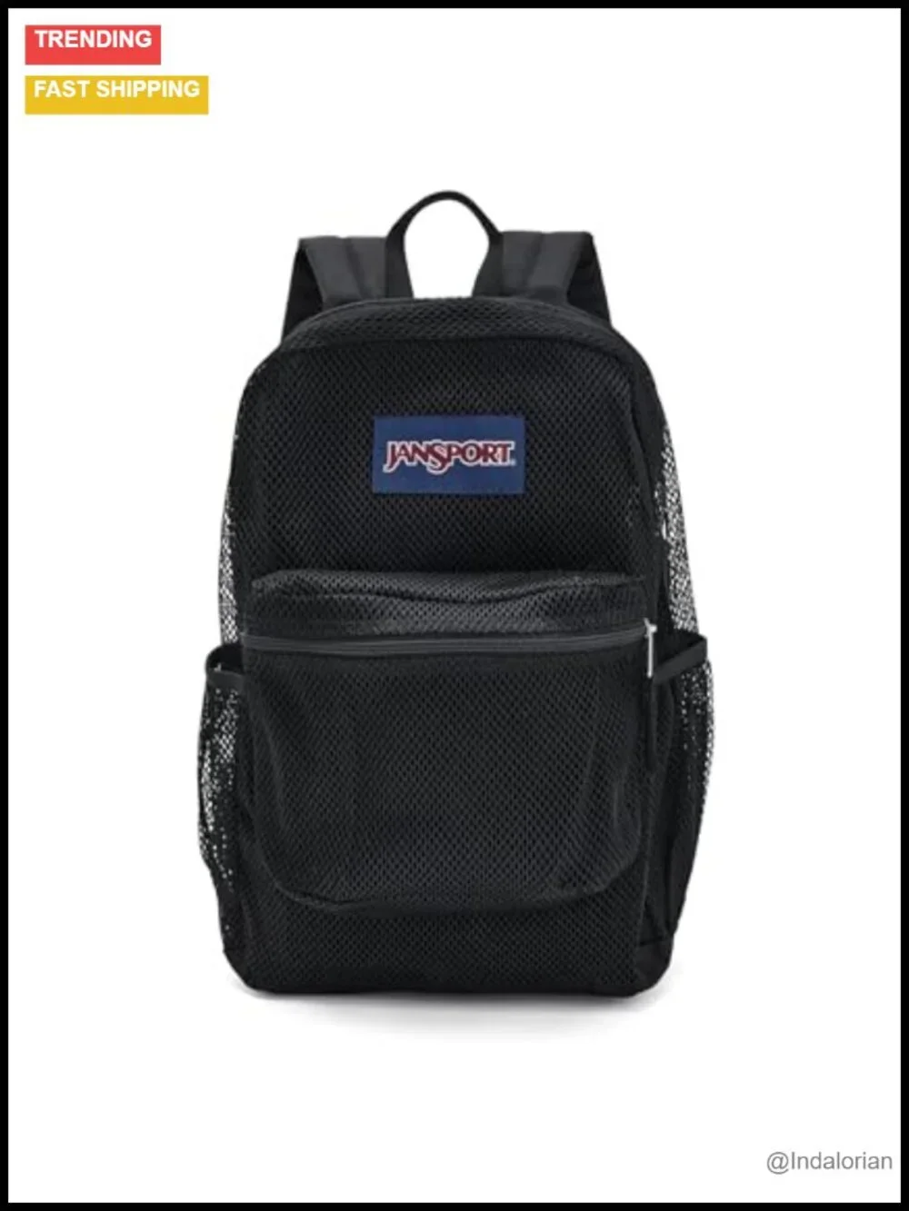 Large Semi-Transparent Mesh Backpack with Laptop Sleeve, Padded Back Panel